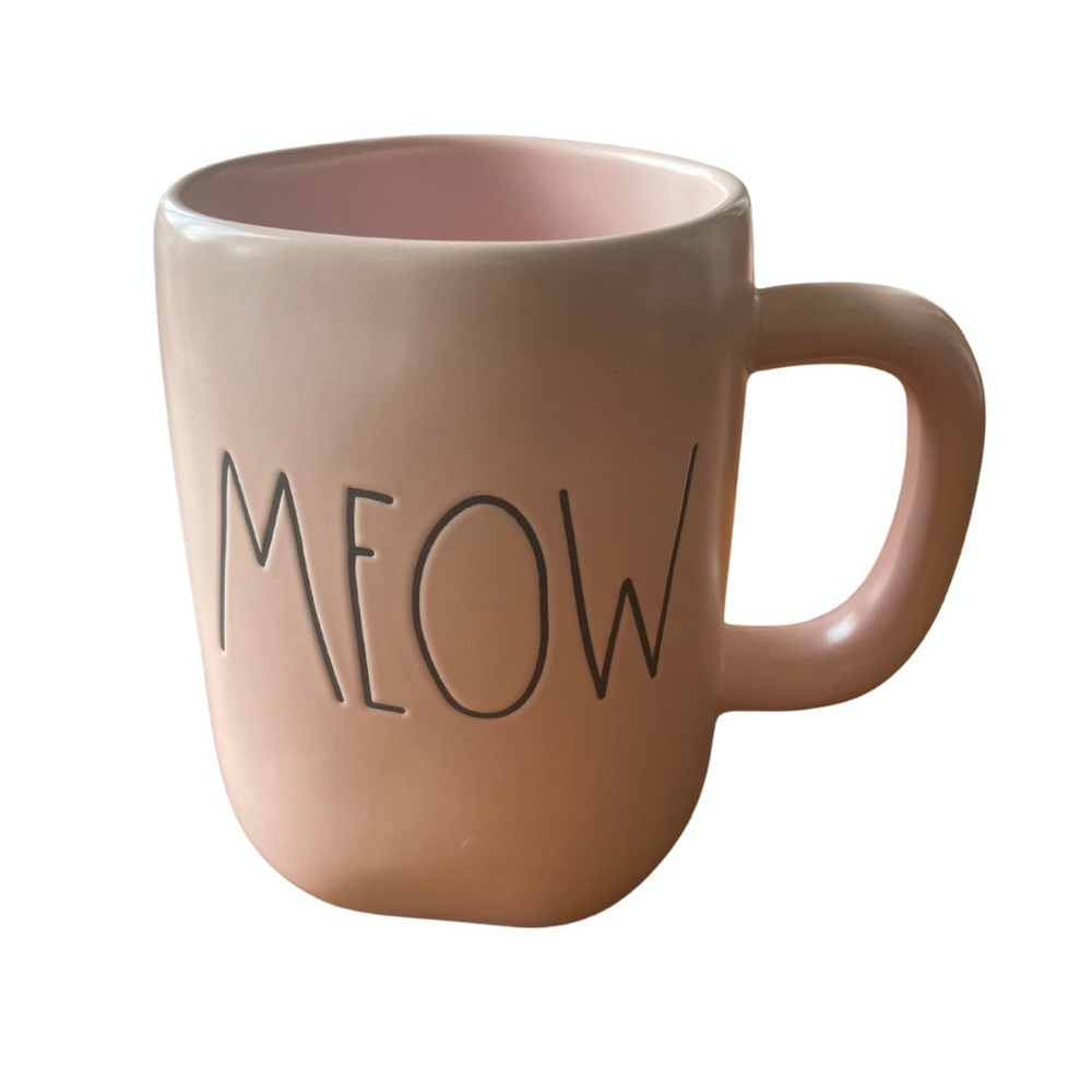 Rae Dunn Pink Meow Mug.  Ceramic Collectable Limited Edition
